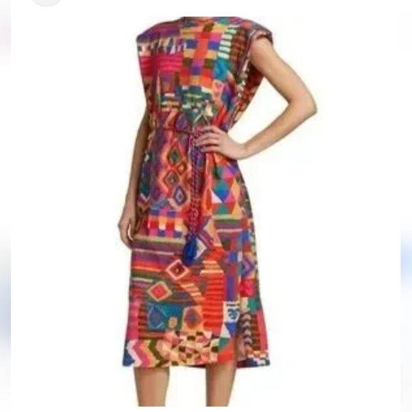 farm rio patches shirt dress Come To Brasil Organic Cotton Patch Midi Dress